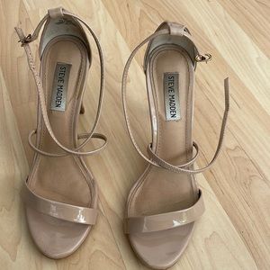 Steve Madden Strappy Sandals - patent nude feliz - 8m